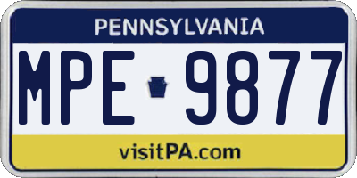PA license plate MPE9877