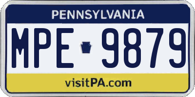 PA license plate MPE9879