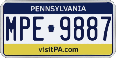 PA license plate MPE9887