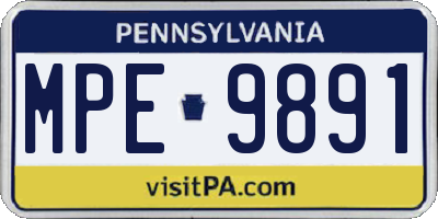 PA license plate MPE9891