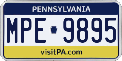 PA license plate MPE9895