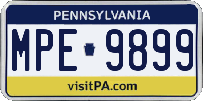 PA license plate MPE9899
