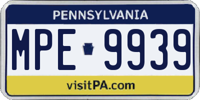 PA license plate MPE9939