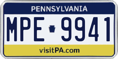 PA license plate MPE9941
