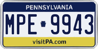 PA license plate MPE9943