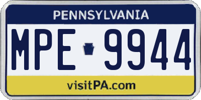 PA license plate MPE9944