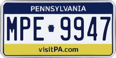 PA license plate MPE9947