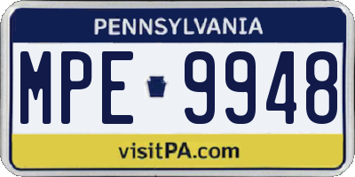 PA license plate MPE9948