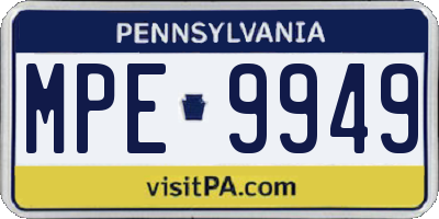 PA license plate MPE9949