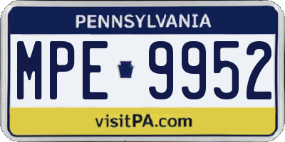 PA license plate MPE9952