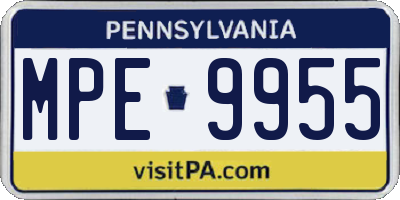 PA license plate MPE9955