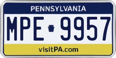 PA license plate MPE9957