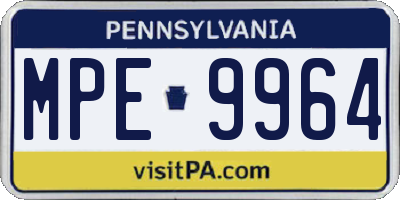 PA license plate MPE9964