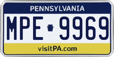 PA license plate MPE9969