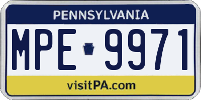 PA license plate MPE9971