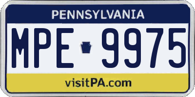 PA license plate MPE9975