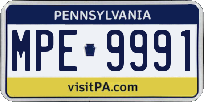 PA license plate MPE9991