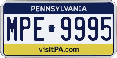 PA license plate MPE9995