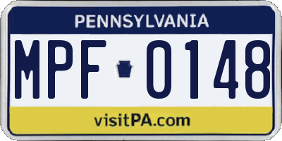 PA license plate MPF0148