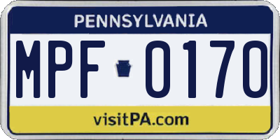 PA license plate MPF0170