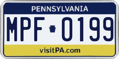 PA license plate MPF0199