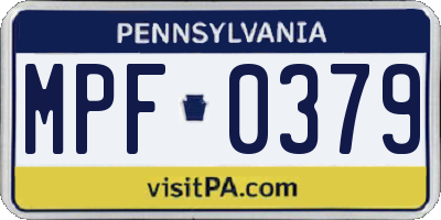 PA license plate MPF0379