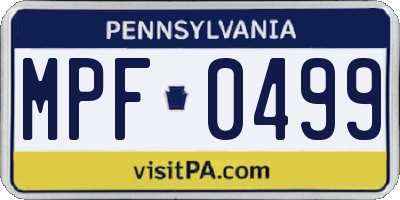 PA license plate MPF0499