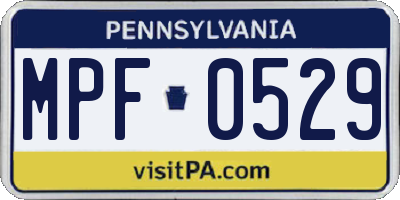 PA license plate MPF0529