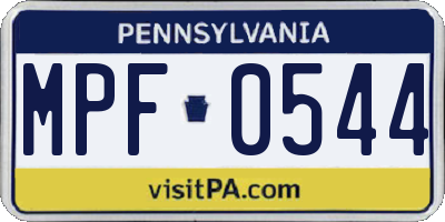 PA license plate MPF0544