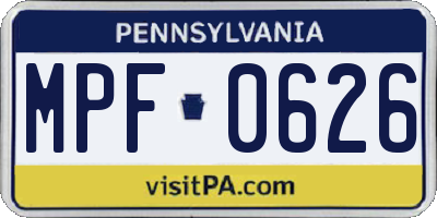 PA license plate MPF0626