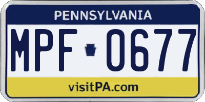 PA license plate MPF0677
