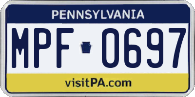 PA license plate MPF0697
