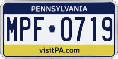 PA license plate MPF0719
