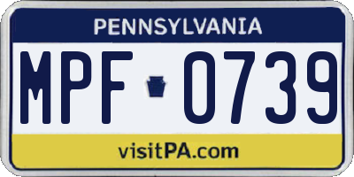 PA license plate MPF0739