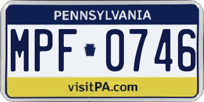 PA license plate MPF0746