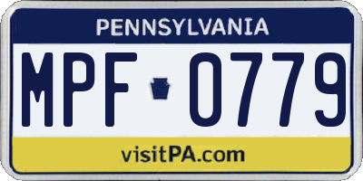 PA license plate MPF0779