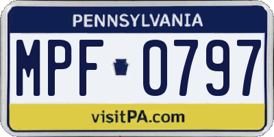 PA license plate MPF0797