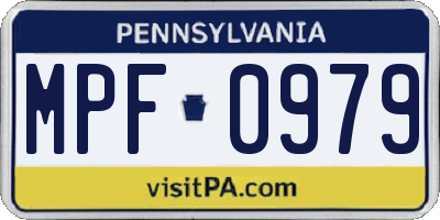 PA license plate MPF0979