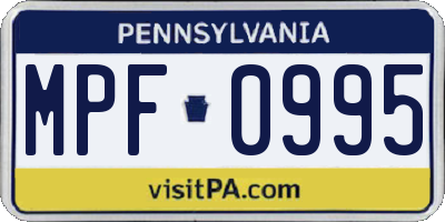 PA license plate MPF0995