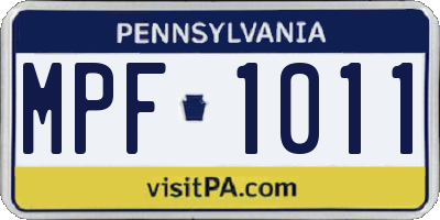 PA license plate MPF1011