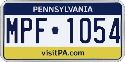 PA license plate MPF1054