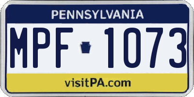 PA license plate MPF1073