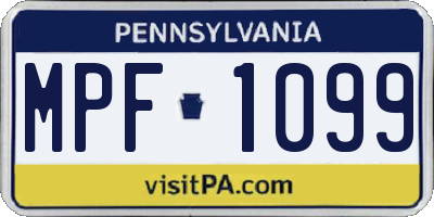 PA license plate MPF1099