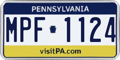 PA license plate MPF1124