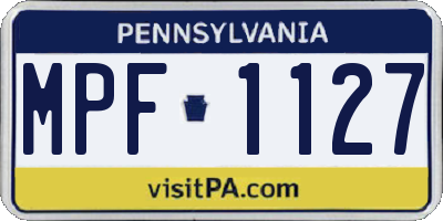 PA license plate MPF1127