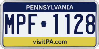 PA license plate MPF1128