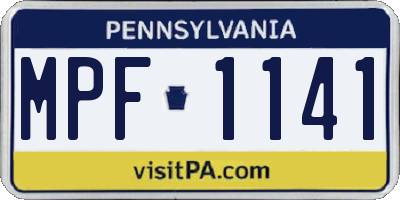 PA license plate MPF1141