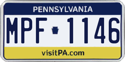 PA license plate MPF1146