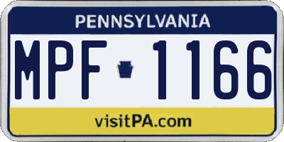 PA license plate MPF1166