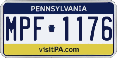 PA license plate MPF1176